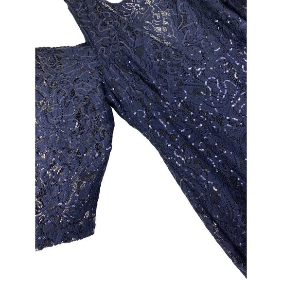 Blu Sage Women's Navy Blu Blue Elegant Gown - Picture 3 of 8